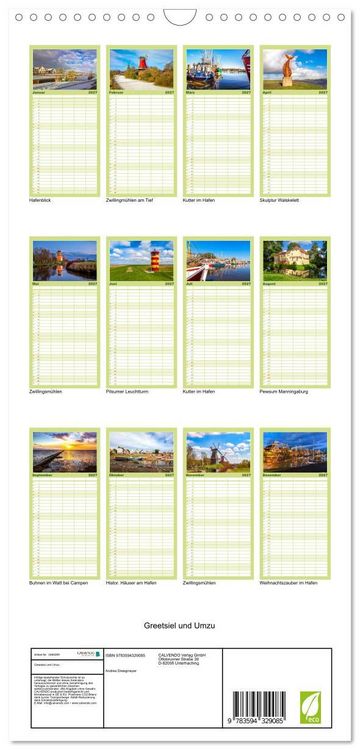 Produktbild: Familienplaner 2027 - Greetsiel und Umzu mit 5 Spalten (Wandkalender, 21 x 45 cm) CALVENDO