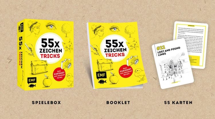 Produktbild: 55 x Zeichentricks: Dein Kartenset zum Zeichnen lernen