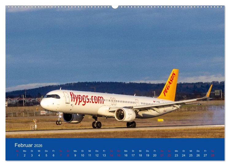 Produktbild: Besondere Flugzeuge am Flughafen Stuttgart (hochwertiger Premium Wandkalender 2026 DIN A2 quer), Kunstdruck in Hochglanz