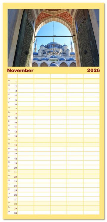 Produktbild: Familienplaner 2026 - Istanbul - Lebendige Metropole voller Geschichte und Pracht mit 5 Spalten (Wandkalender, 21 x 45 cm) CALVENDO