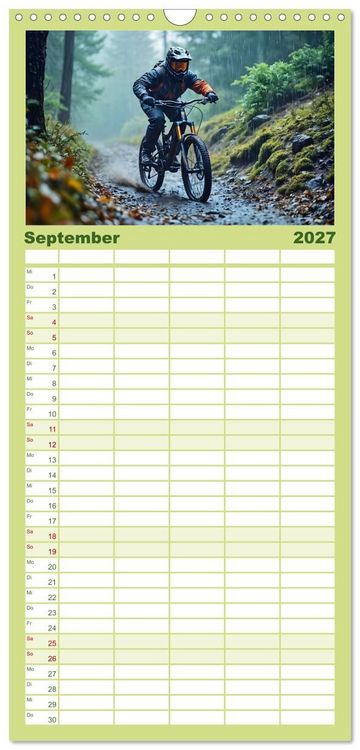 Produktbild: Familienplaner 2027 - Elemental Ride. Mountainbike-Action durch Schnee, Matsch, Sonne und Laub mit 5 Spalten (Wandkalender, 21 x 45 cm) CALVENDO