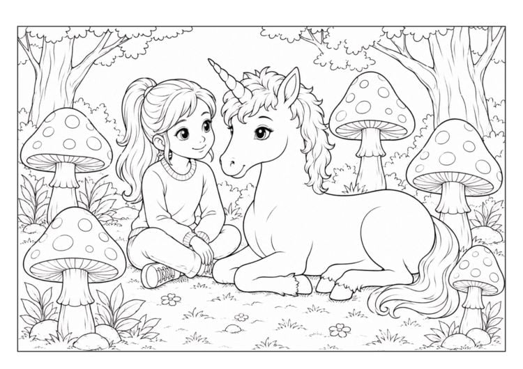 Produktbild: Einhorn Malbuch f&uuml;r M&auml;dchen von 6&ndash;8 Jahren mit 50 zauberhaften Ausmalbildern