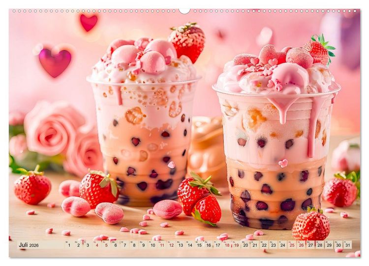 Produktbild: Cappuccino, Latte und mehr - Der gro&szlig;e Kaffeekalender (Wandkalender 2026 DIN A2 quer), CALVENDO Monatskalender