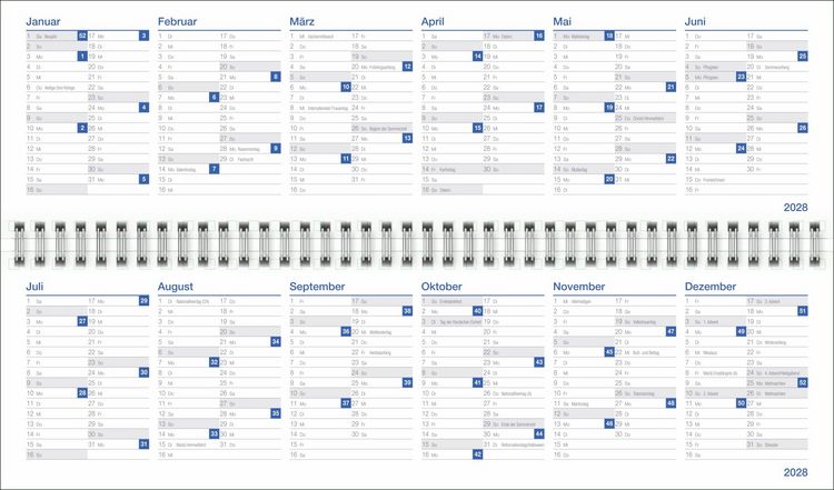 Produktbild: Wochenquerplaner, blau 2027