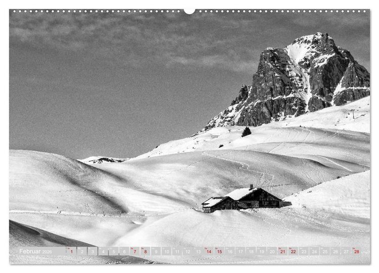 Produktbild: Arlberg black and white (hochwertiger Premium Wandkalender 2026 DIN A2 quer), Kunstdruck in Hochglanz