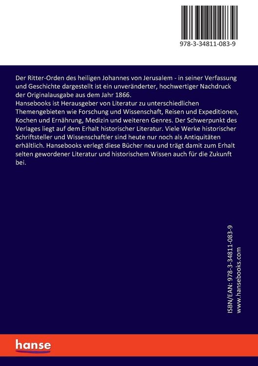 Produktbild: Der Ritter-Orden des heiligen Johannes von Jerusalem