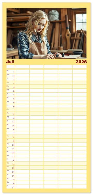 Produktbild: Familienplaner 2026 - Powerfrauen - Frauen in anspruchsvollen Berufen mit 5 Spalten (Wandkalender, 21 x 45 cm) CALVENDO