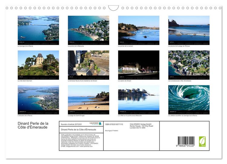 Produktbild: Dinard Perle de la C&ocirc;te d'&Eacute;meraude (Calendrier mural 2026 DIN A3 vertical), CALVENDO calendrier mensuel