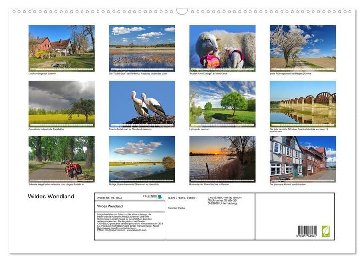 Produktbild: Wildes Wendland (Wandkalender 2026 DIN A2 quer), CALVENDO Monatskalender