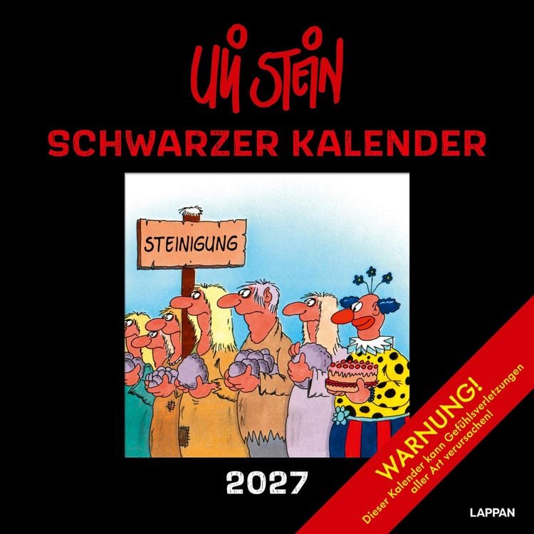 Produktbild: Uli Stein Schwarzer Kalender 2027: Monatskalender f&uuml;r die Wand