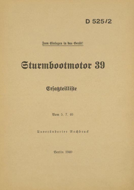 Produktbild: D 525/2 Sturmbootmotor 39 - Ersatzteilliste
