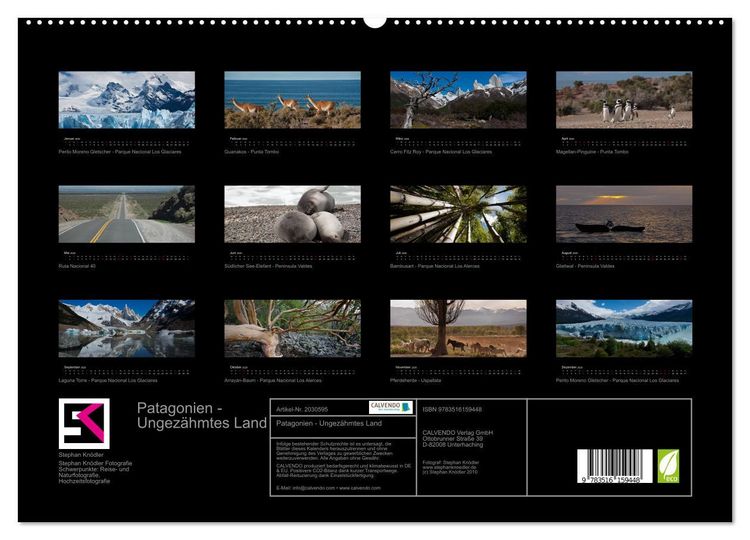 Produktbild: Patagonien - Ungez&auml;hmtes Land (hochwertiger Premium Wandkalender 2026 DIN A2 quer), Kunstdruck in Hochglanz