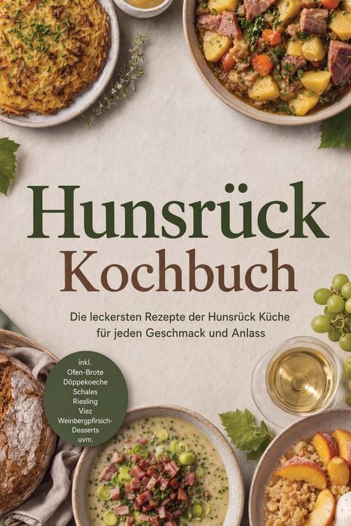 Produktbild: Hunsr&uuml;ck Kochbuch: Die leckersten Rezepte der Hunsr&uuml;ck K&uuml;che f&uuml;r jeden Geschmack und Anlass - inkl. Ofen-Brote, D&ouml;ppekooche, Schales, Riesling, Viez,
