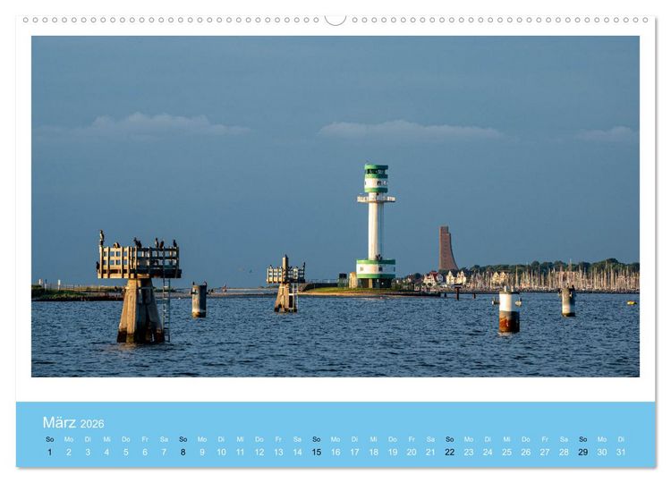 Produktbild: Kiel: Maritime Impressionen (Wandkalender 2026 DIN A2 quer), CALVENDO Monatskalender