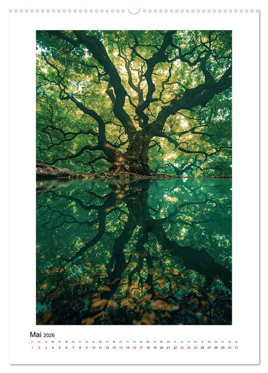 Produktbild: Spiegelungen - Reflektierte Sch&ouml;nheiten der Natur (Wandkalender 2026 DIN A2 hoch), CALVENDO Monatskalender