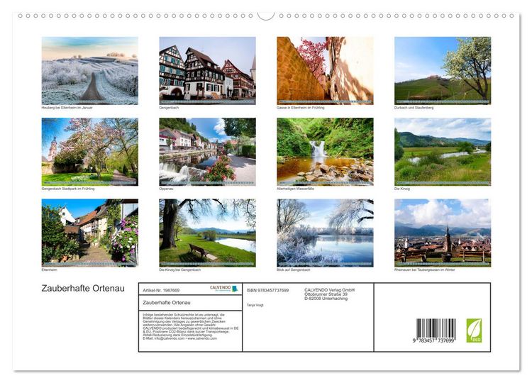Produktbild: Zauberhafte Ortenau (hochwertiger Premium Wandkalender 2026 DIN A2 quer), Kunstdruck in Hochglanz