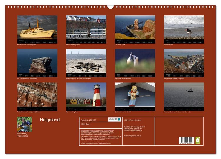 Produktbild: Helgoland (Wandkalender 2026 DIN A2 quer), CALVENDO Monatskalender