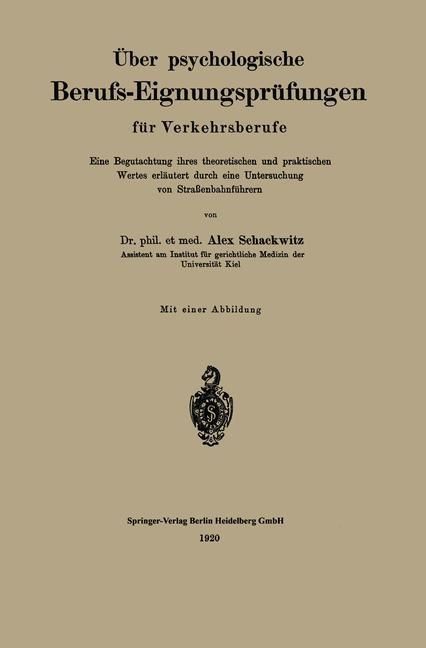Produktbild: &Uuml;ber psychologische Berufs-Eignungspr&uuml;fungen f&uuml;r Verkehrsberufe