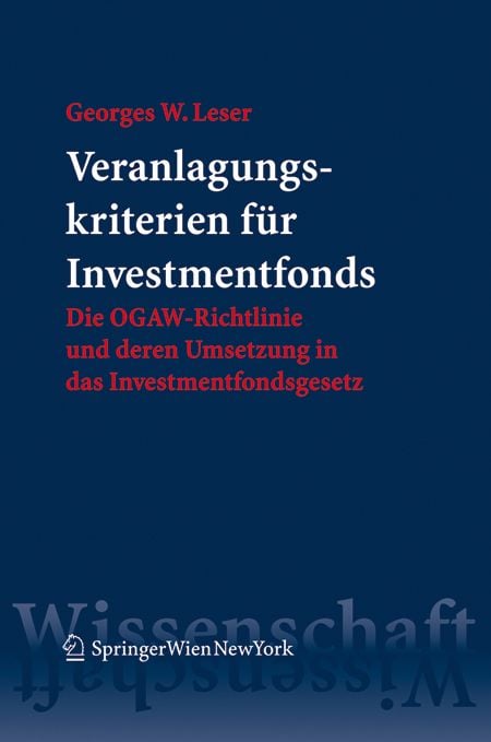 Produktbild: Veranlagungskriterien f&uuml;r Investmentfonds