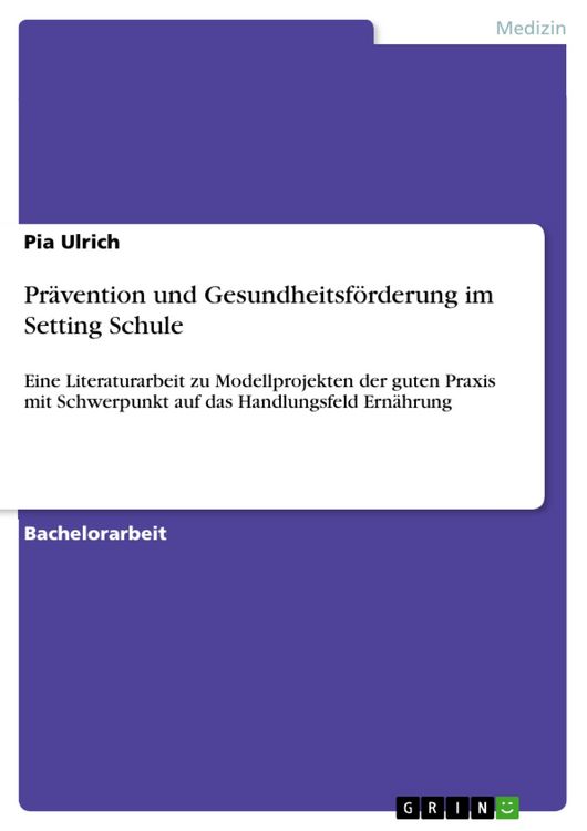 Produktbild: Pr&auml;vention und Gesundheitsf&ouml;rderung im Setting Schule