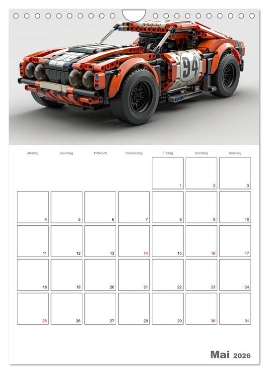 Produktbild: Gesteckte coole Flitzer (Wandkalender 2026 DIN A4 hoch), CALVENDO Monatskalender