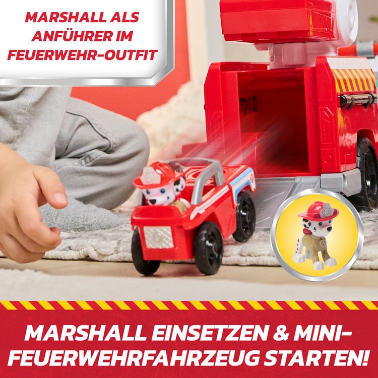 Produktbild: PAW Patrol Fire Rescue - Marshalls Deluxe Feuerwehr-Truck, 50 cm lang, mit Marshall Hundefigur