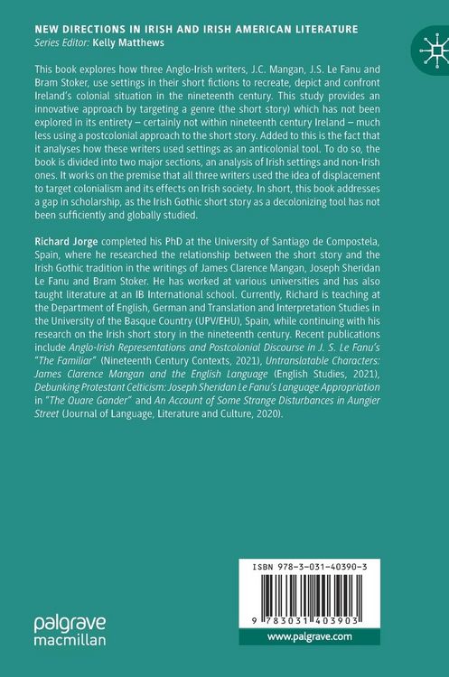 Produktbild: Postcolonial Settings in the Fiction of James Clarence Mangan, Joseph Sheridan Le Fanu and Bram Stoker