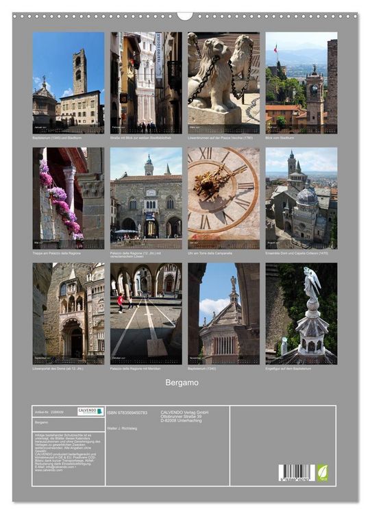 Produktbild: Bergamo (Wandkalender 2027 DIN A2 hoch), CALVENDO Monatskalender