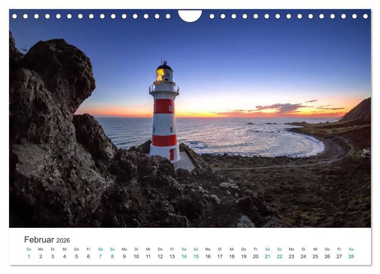 Produktbild: Neuseelands Leuchtt&uuml;rme (Wandkalender 2026 DIN A4 quer), CALVENDO Monatskalender