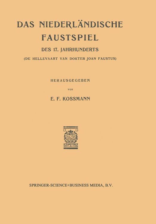 Produktbild: Das Niederlandische Faustspiel des Siebzehnten Jahrhunderts