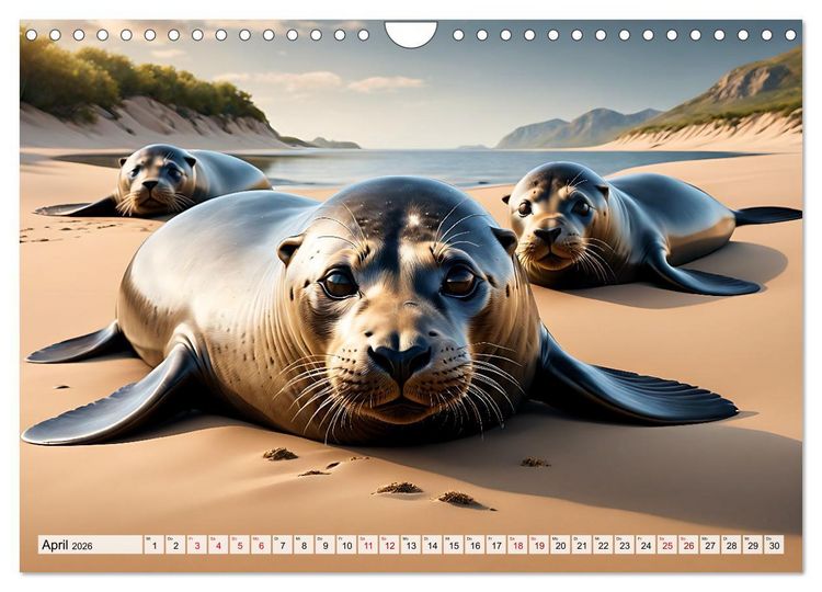 Produktbild: Freche Seehunde (Wandkalender 2026 DIN A4 quer), CALVENDO Monatskalender