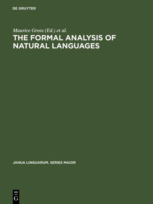 Produktbild: The Formal Analysis of Natural Languages