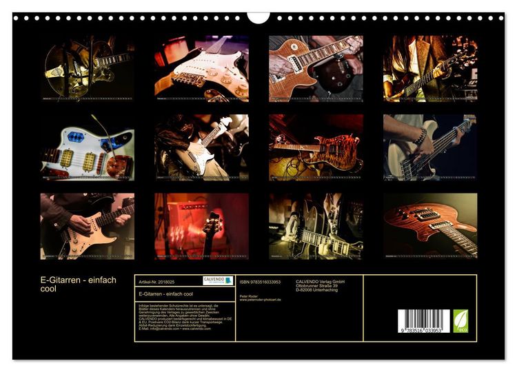 Produktbild: E-Gitarren - einfach cool (Wandkalender 2026 DIN A3 quer), CALVENDO Monatskalender