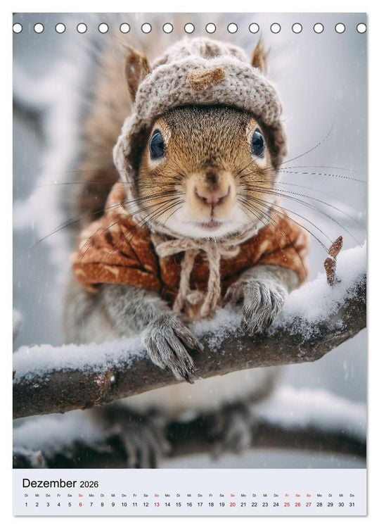 Produktbild: Eichh&ouml;rnchen Kalender - Tierkalender mit verr&uuml;ckten Eichk&auml;tzchen (Tischkalender 2026 DIN A5 hoch), CALVENDO Monatskalender