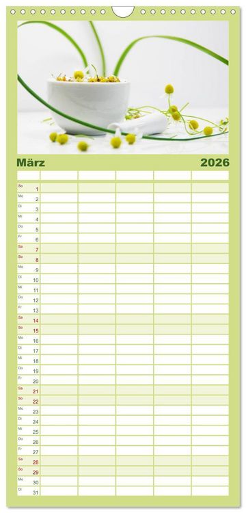 Produktbild: Familienplaner 2026 - Helfende Kr&auml;uter aus dem Garten mit 5 Spalten (Wandkalender, 21 x 45 cm) CALVENDO