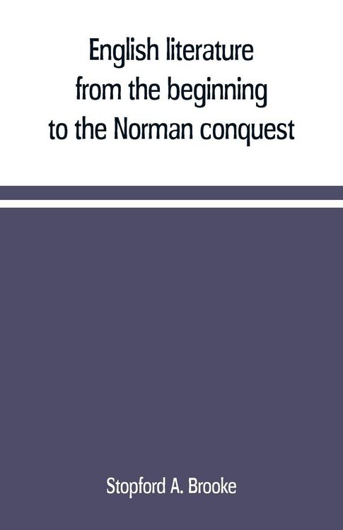 Produktbild: English literature, from the beginning to the Norman conquest