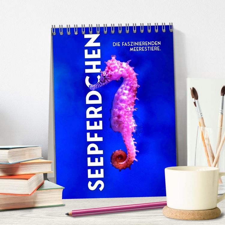 Produktbild: Seepferdchen - Die faszinierende Meerestiere. (Tischkalender 2026 DIN A5 hoch), CALVENDO Monatskalender