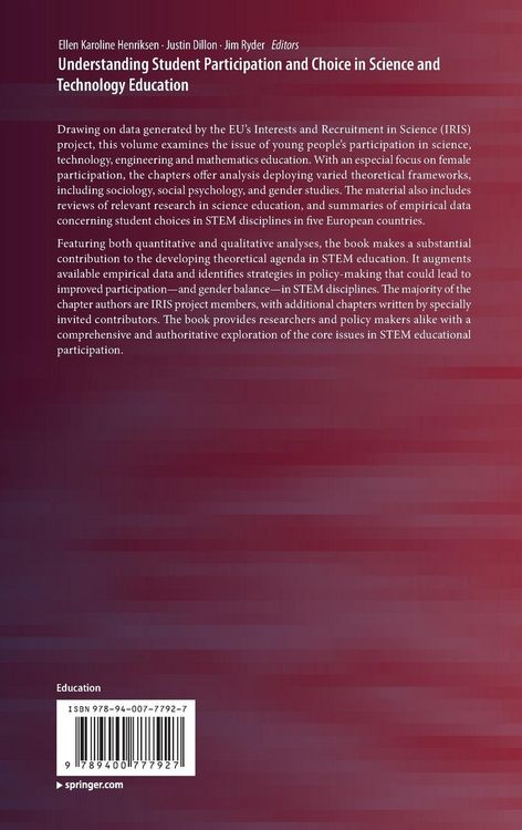 Produktbild: Understanding Student Participation and Choice in Science and Technology Education