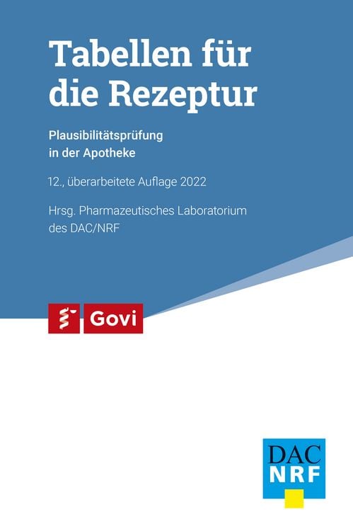 Produktbild: Tabellen für die Rezeptur