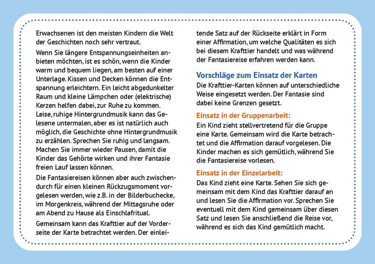 Produktbild: 30 Krafttier-Karten mit Fantasiereisen für Kinder von 4 bis 10
