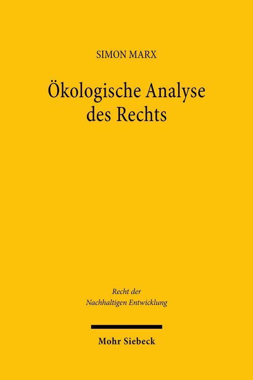 Produktbild: &Ouml;kologische Analyse des Rechts