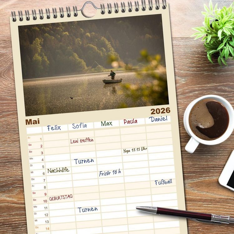 Produktbild: Familienplaner 2026 - Ostallg&auml;u - Zwischen Aggenstein und Forggensee mit 5 Spalten (Wandkalender, 21 x 45 cm) CALVENDO