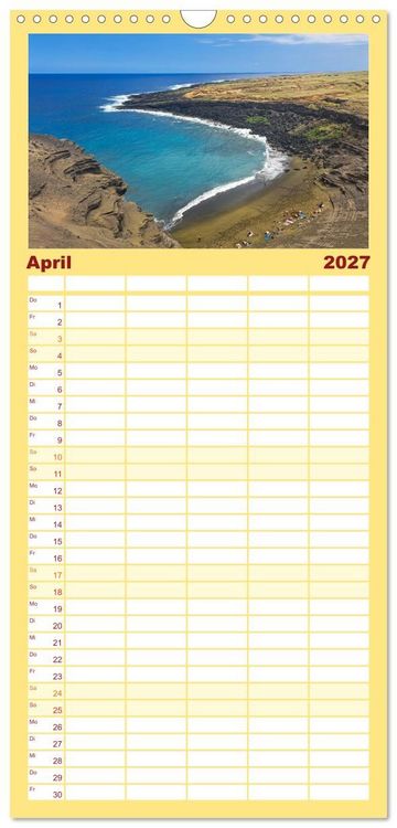 Produktbild: Familienplaner 2027 - Hawaii - Eindr&uuml;cke von Big Island, Kauai & Oahu mit 5 Spalten (Wandkalender, 21 x 45 cm) CALVENDO