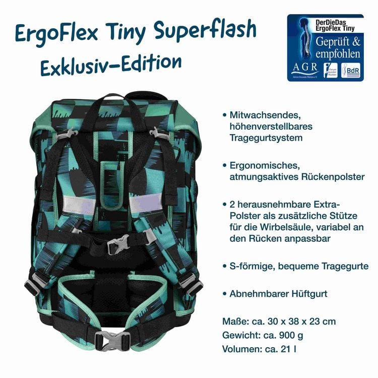 Produktbild: DerDieDas Schulranzen Set ErgoFlex Tiny Superflash, Schulranzen Set, 5tlg, Super Truck