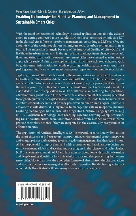 Produktbild: Enabling Technologies for Effective Planning and Management in Sustainable Smart Cities