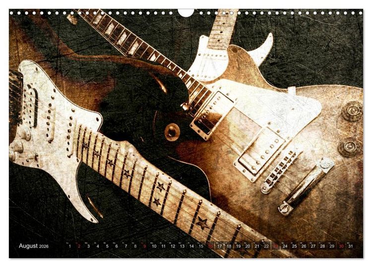 Produktbild: GITARREN Vintage Art (Wandkalender 2026 DIN A3 quer), CALVENDO Monatskalender
