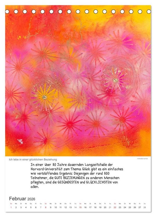 Produktbild: Motivation-Art 2026 (Tischkalender 2026 DIN A5 hoch), CALVENDO Monatskalender