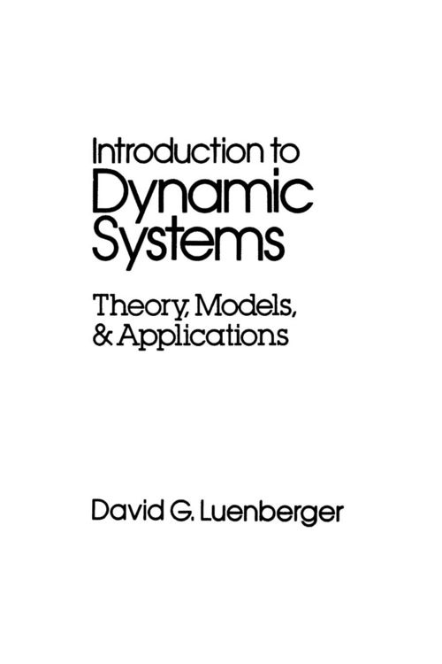 Produktbild: Introduction to Dynamic Systems