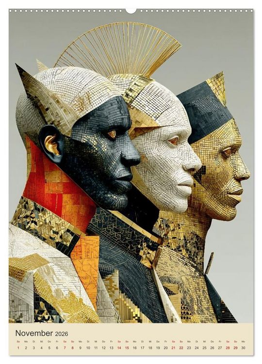Produktbild: Afrikanische Anmut in Geometrie (Wandkalender 2026 DIN A2 hoch), CALVENDO Monatskalender
