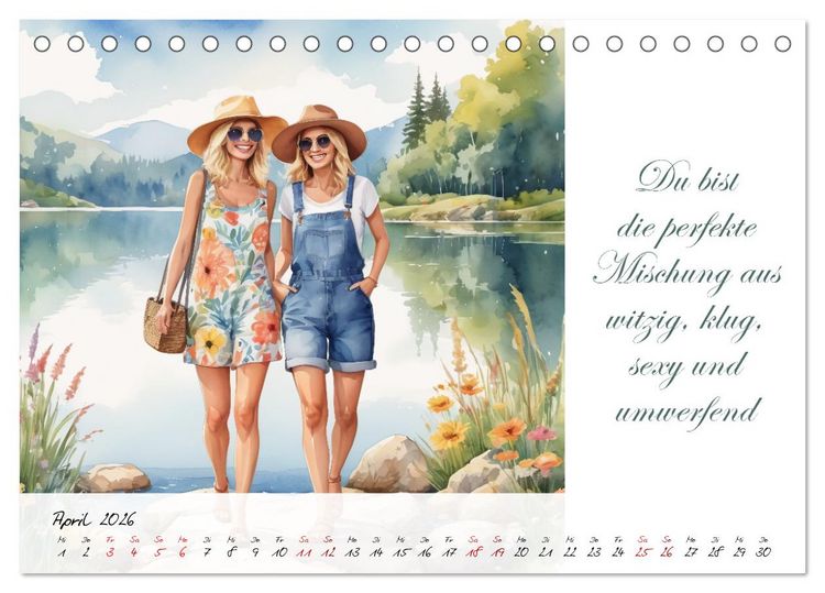 Produktbild: Beste Freundinnen (Tischkalender 2026 DIN A5 quer), CALVENDO Monatskalender
